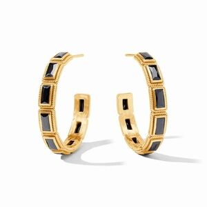 Elegant Gold and Black Hoop Earrings